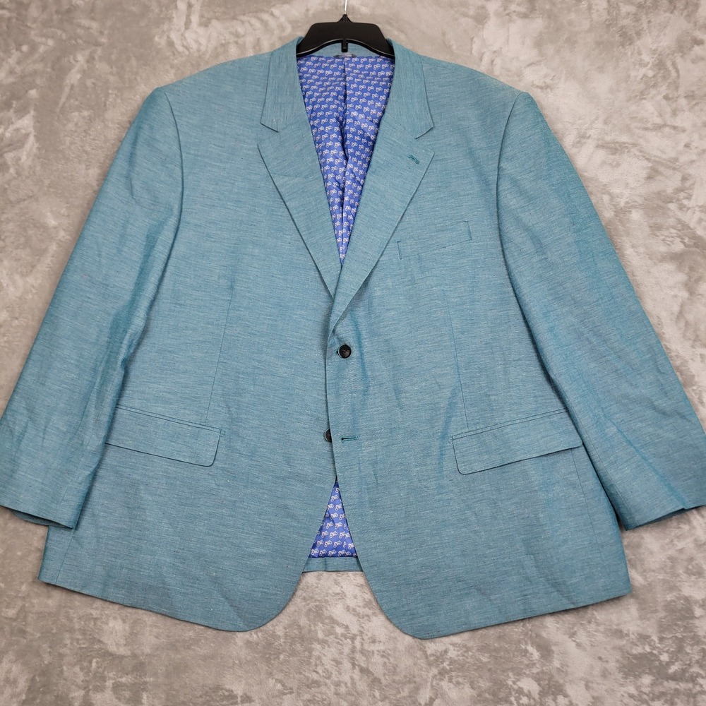 Oak Hill Blazer Mens 3XL 54R/56R Teal Multi-Colored Flecks Motorcycle LIner